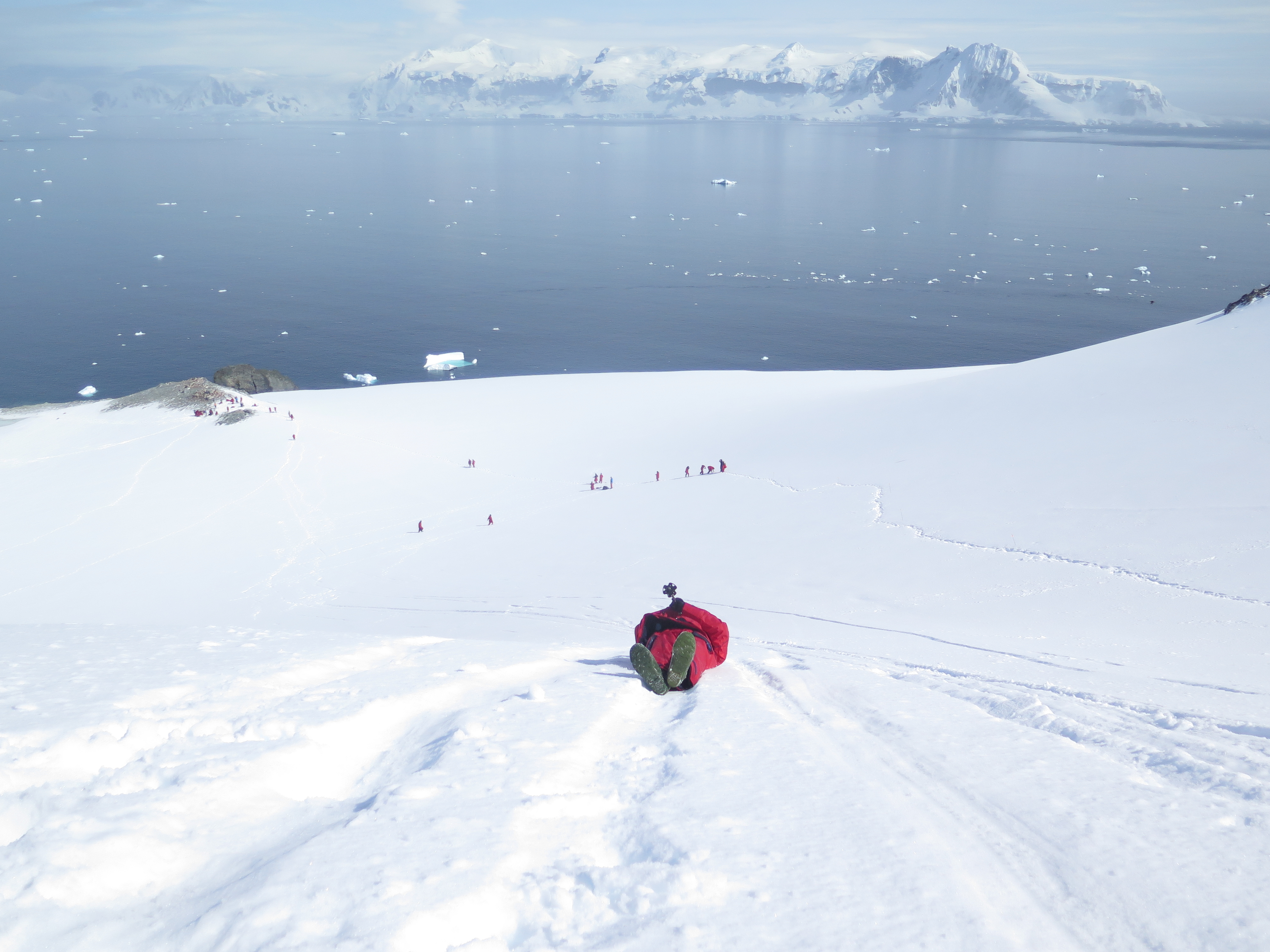 The Backpacker Intern Sliding Down Hill Antarctica